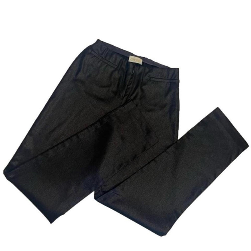 CACHÈ Vintage 90s Metallic Shimmer Dress Slacks Black Pants Womens Size 8 PARTY